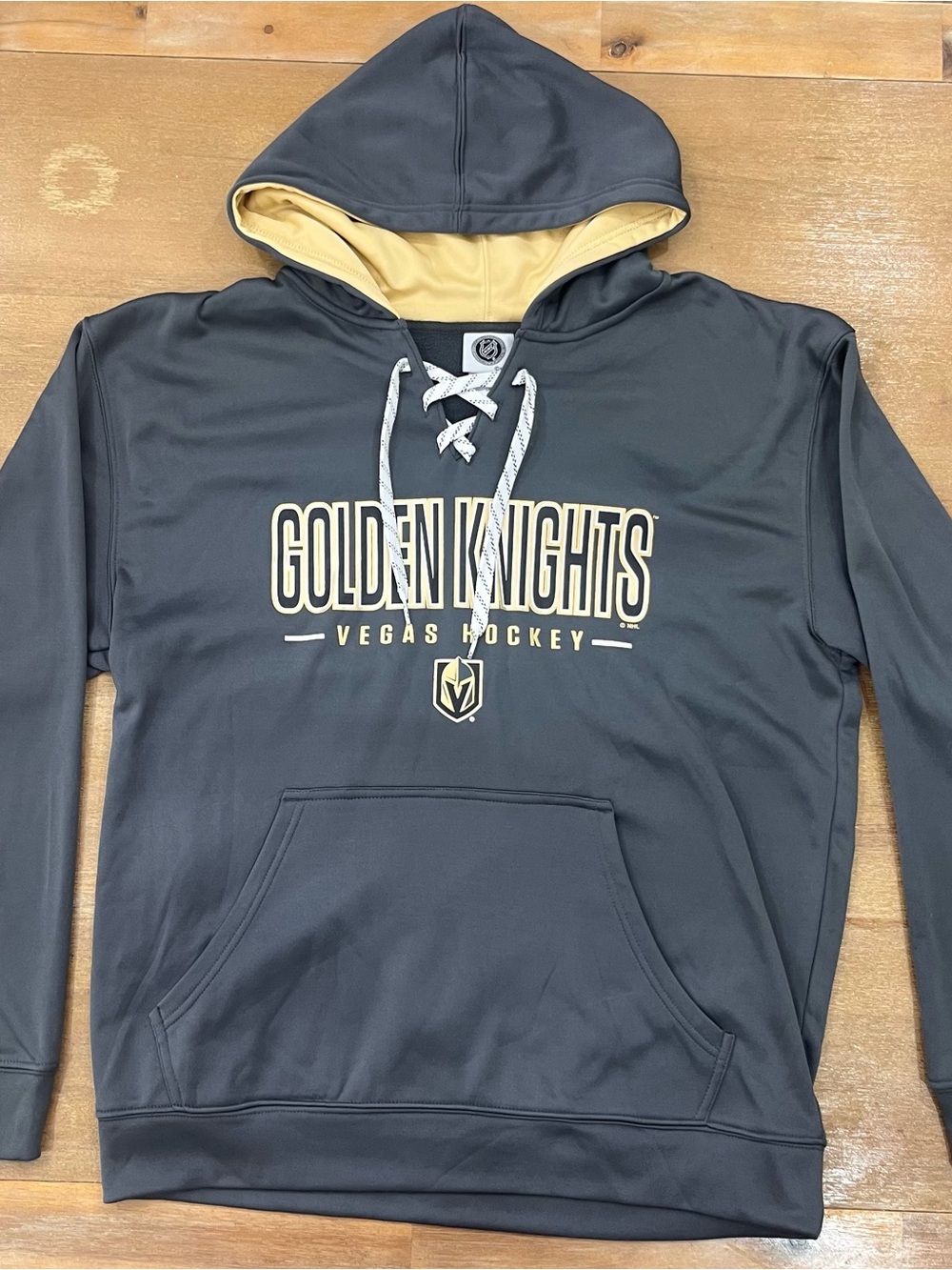 NHL Golden Knights Black and Gold Lace-Up Hoodie